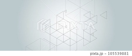 Triangles graphic geometry illustration. Vector banner design. Business computer background. Hexagons art 105539881