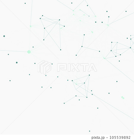 Vector abstract molecular structure. Connected lines and dots. Cover white template design. Vector technology illustration 105539892