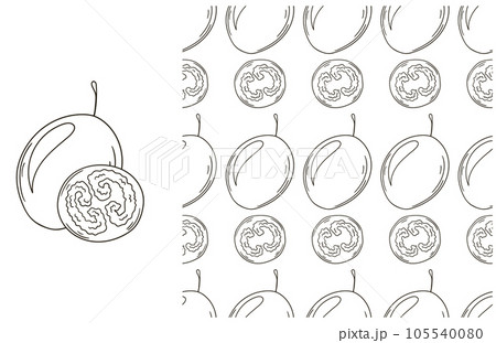 Coloring pattern for kitchen, restaurant or shop. Set in hand draw style 105540080