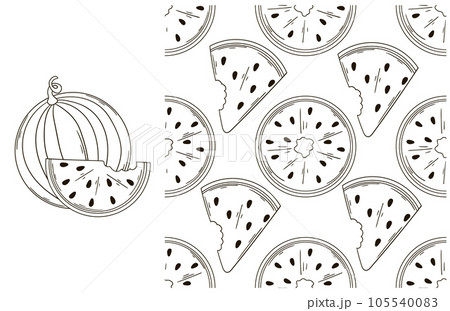 Coloring pattern for kitchen, restaurant or shop. Set in hand draw style 105540083
