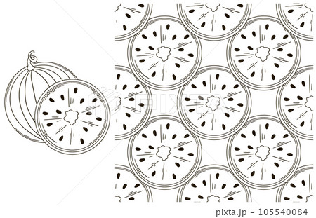 Coloring pattern for kitchen, restaurant or shop. Set in hand draw style 105540084