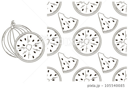 Coloring pattern for kitchen, restaurant or shop. Set in hand draw style 105540085