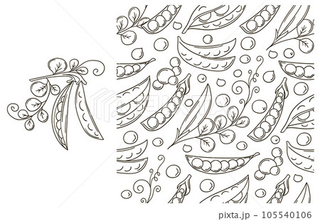 Coloring pattern for kitchen, restaurant or shop. Set in hand draw style Coloring pattern for kitchen, restaurant or shop. Set in hand draw style 105540106