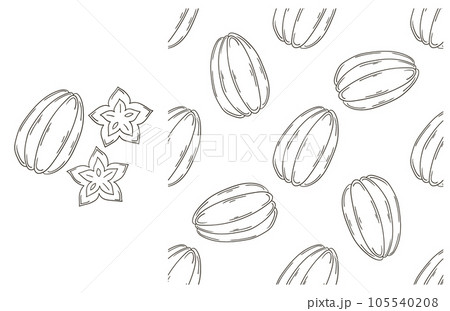 Coloring pattern for kitchen, restaurant or shop. Set in hand draw style 105540208