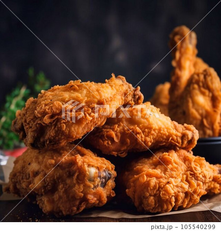 fried chicken wings fast food, Generative AI 105540299
