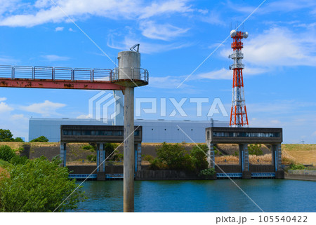 埼玉県三郷市三郷排水機場周辺2023年7月 105540422