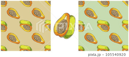 Seamless pattern. Color Set in hand draw style. Can be used for fabric and etc Seamless pattern. Color Set in hand draw style. Can be used for fabric and etc 105540920