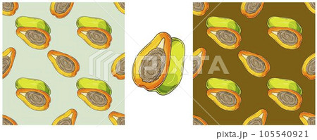 Seamless pattern. Color Set in hand draw style. Can be used for fabric and etc 105540921