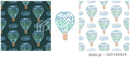 Set drawings with wax crayons. Print for cloth design, textile, fabric, wallpaper, wrapping paper 105540924