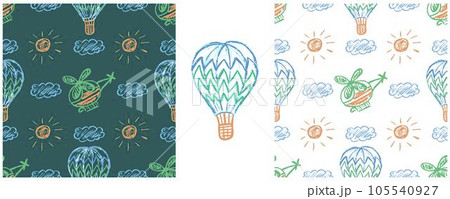 Set drawings with wax crayons. Print for cloth design, textile, fabric, wallpaper, wrapping paper Set drawings with wax crayons. Print for cloth design, textile, fabric, wallpaper, wrapping paper 105540927