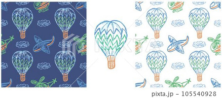 Set drawings with wax crayons. Print for cloth design, textile, fabric, wallpaper, wrapping paper Set drawings with wax crayons. Print for cloth design, textile, fabric, wallpaper, wrapping paper 105540928