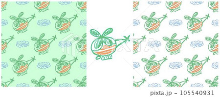 Set drawings with wax crayons. Print for cloth design, textile, fabric, wallpaper, wrapping paper Set drawings with wax crayons. Print for cloth design, textile, fabric, wallpaper, wrapping paper 105540931