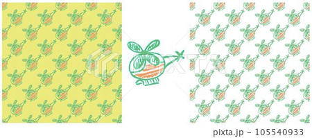 Set drawings with wax crayons. Print for cloth design, textile, fabric, wallpaper, wrapping paper 105540933