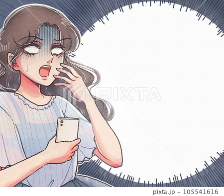ショックで白目をむく少女漫画風のヒロインバナー独白 105541616