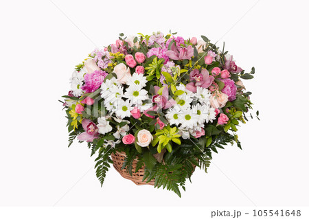 Large bouquet of many different flowers. 105541648