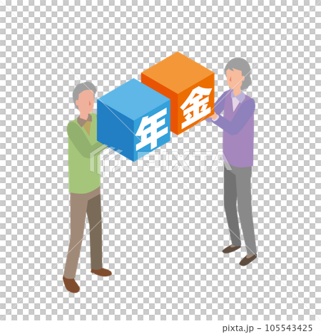 Pension character and old couple Pension character and old couple 105543425