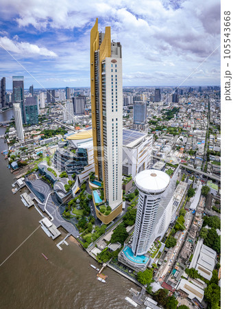 Aerial view of Khlong San and Chao Phraya river in Bangkok, Thailand Aerial view of Khlong San and Chao Phraya river in Bangkok, Thailand 105543668
