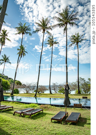 View of Haad Tien Beach resort in shark bay, koh Tao, Thailand View of Haad Tien Beach resort in shark bay, koh Tao, Thailand 105543895