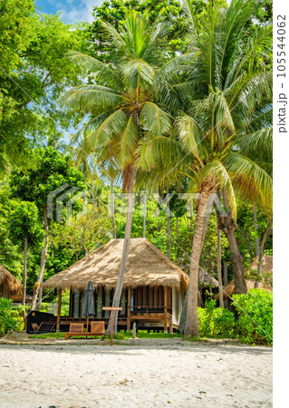 View of Haad Tien Beach resort in shark bay, koh Tao, Thailand 105544062