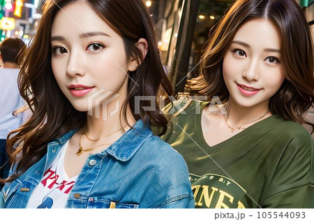 休日楽しむ美女　AI画像 105544093