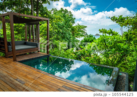 Private pool villa in Haad Tien Beach in shark bay, koh Tao, Thailand Private pool villa in Haad Tien Beach in shark bay, koh Tao, Thailand 105544125
