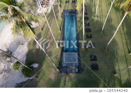 Aerial view of Haad Tien Beach in shark bay, koh Tao, Thailand Aerial view of Haad Tien Beach in shark bay, koh Tao, Thailand 105544240