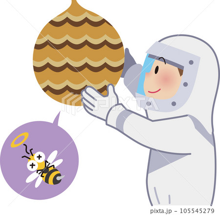 ハチの巣駆除する作業員 ハチの巣駆除する作業員 105545279