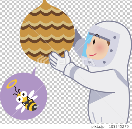 ハチの巣駆除する作業員 ハチの巣駆除する作業員 105545279