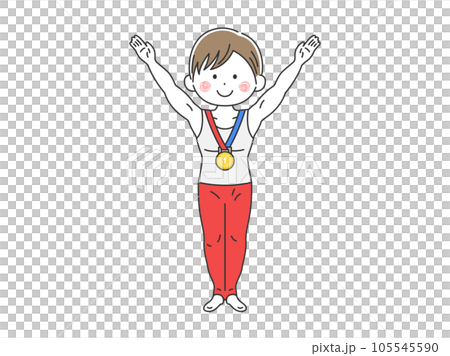 一名男子體操運動員獲得金牌的插圖 105545590