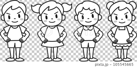 孩子們雙手叉腰，一臉自豪 105545665