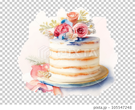 裝飾蛋糕水彩插圖生成AI 裝飾蛋糕水彩插圖生成AI 105547248