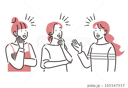 人物 笑顔で会話をする女性たち 人物 笑顔で会話をする女性たち 105547557