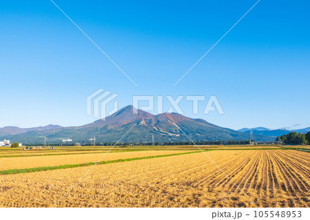 猪苗代町から望む秋の磐梯山 105548953