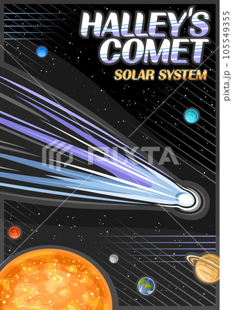 Vector poster for Halley's Comet 105549355