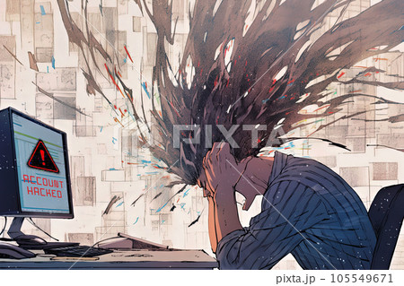 アカウントハックされて絶叫する男 105549671