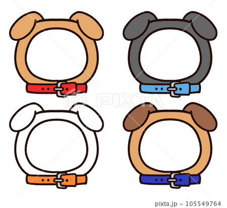 かわいい犬型フレームセットのイラスト素材 [105549764] - PIXTA