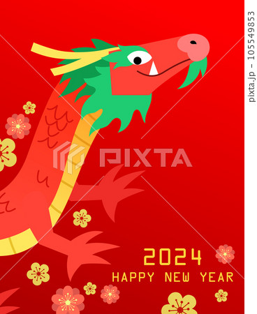 Chinese new year flying dragon poster 105549853