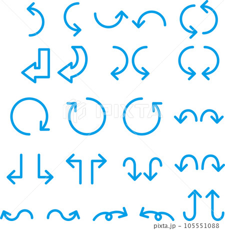 矢印　アイコン　あしらい　シンプル　イラスト素材セット 105551088