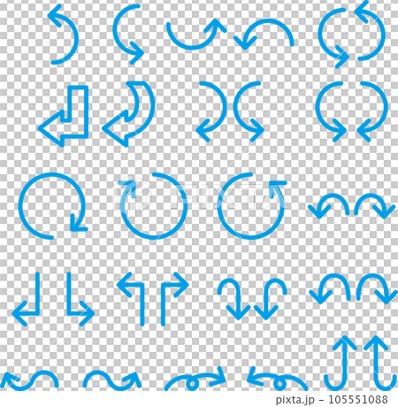 矢印　アイコン　あしらい　シンプル　イラスト素材セット 105551088