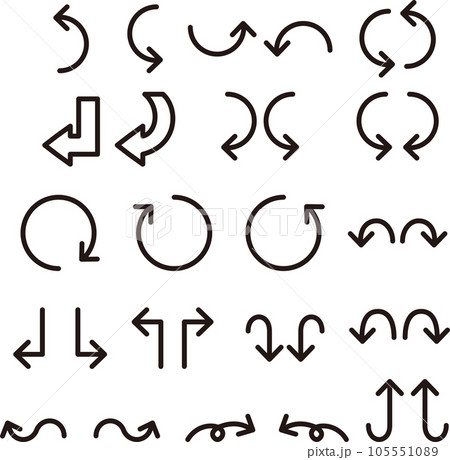 矢印 アイコン あしらい シンプル イラスト素材セット 矢印 アイコン あしらい シンプル イラスト素材セット 105551089