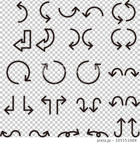 矢印 アイコン あしらい シンプル イラスト素材セット 矢印 アイコン あしらい シンプル イラスト素材セット 105551089