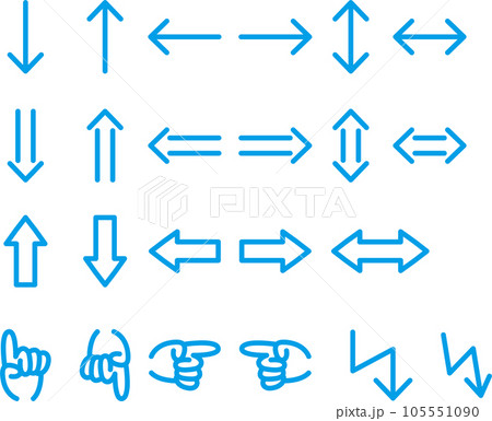 矢印　アイコン　あしらい　シンプル　イラスト素材セット 105551090