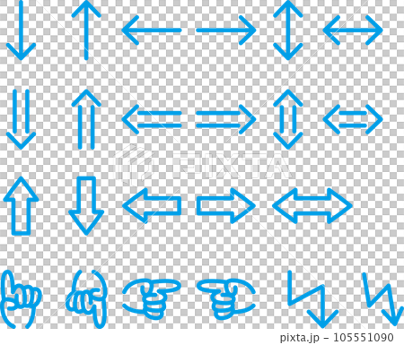 矢印　アイコン　あしらい　シンプル　イラスト素材セット 105551090