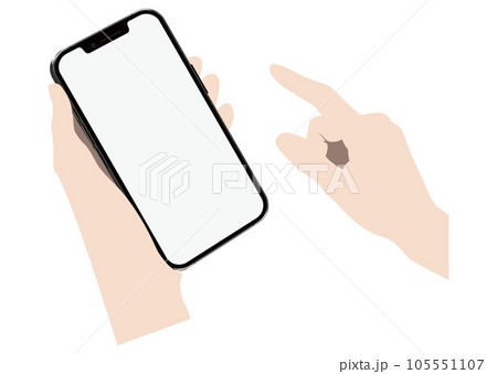 スマートフォンを持つ手 105551107