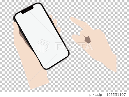 スマートフォンを持つ手 105551107