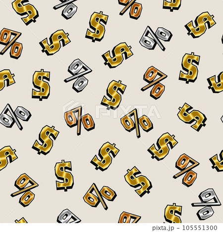 Seamless pattern with dollar and percent symbols 105551300