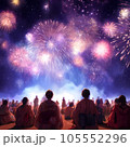 花火を見る人々 105552296