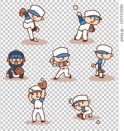 Cute Baseball Illustration Collection ~Pitcher/Defense Edition~ 105553090