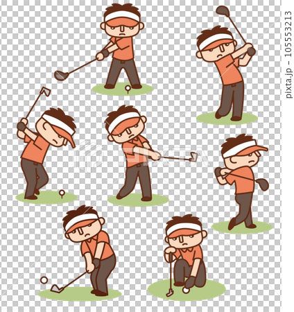 Cute golf illustration collection 105553213