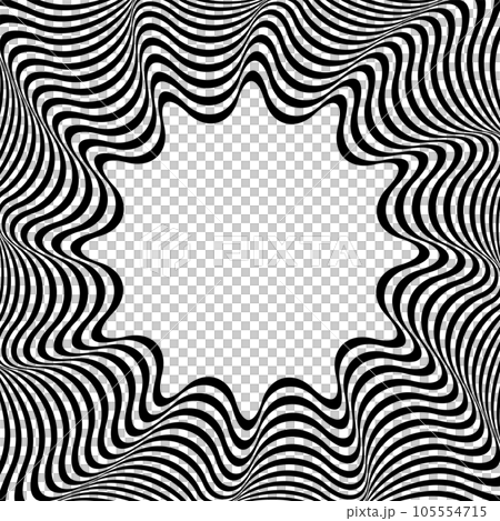 3D Illusion in Abstract Op Art Wavy Lines Pattern. Vector Illustration. 105554715